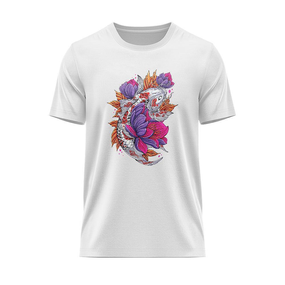 Tricou Japan Koi Fish with Flower JPN_32