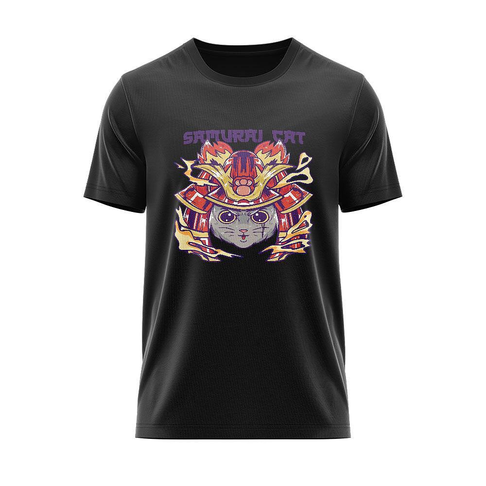 T-Shirt Japan Samurai Cat JPN_05