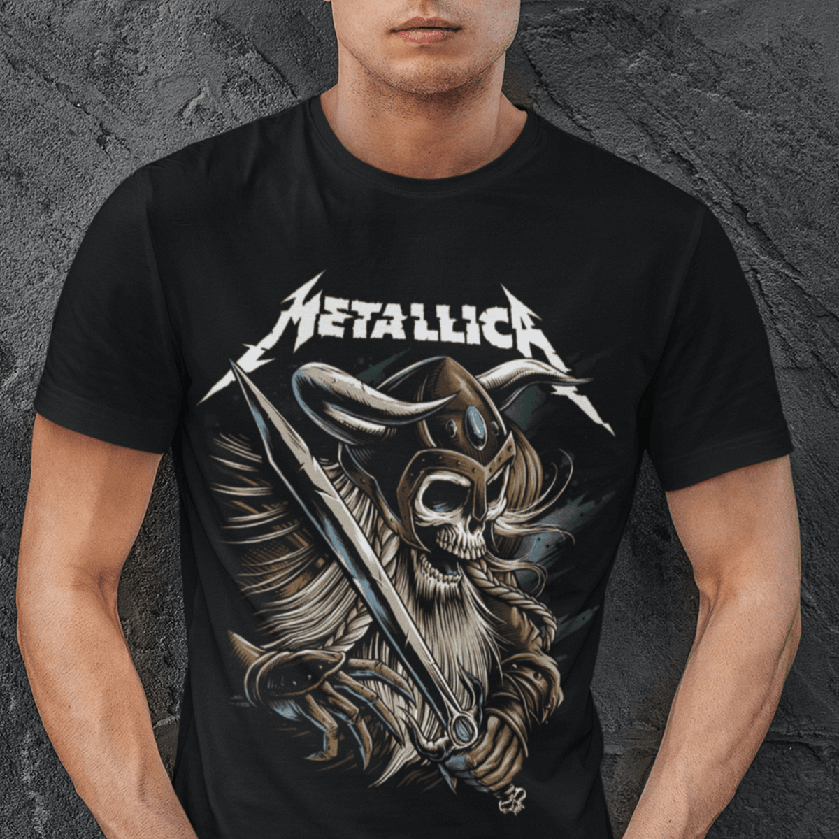 Metallica T-Shirt - Skeleton Viking with Sword