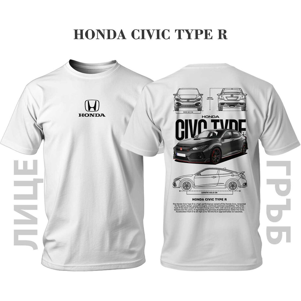 Тениска BLACK HONDA CIVIC TYPE R
