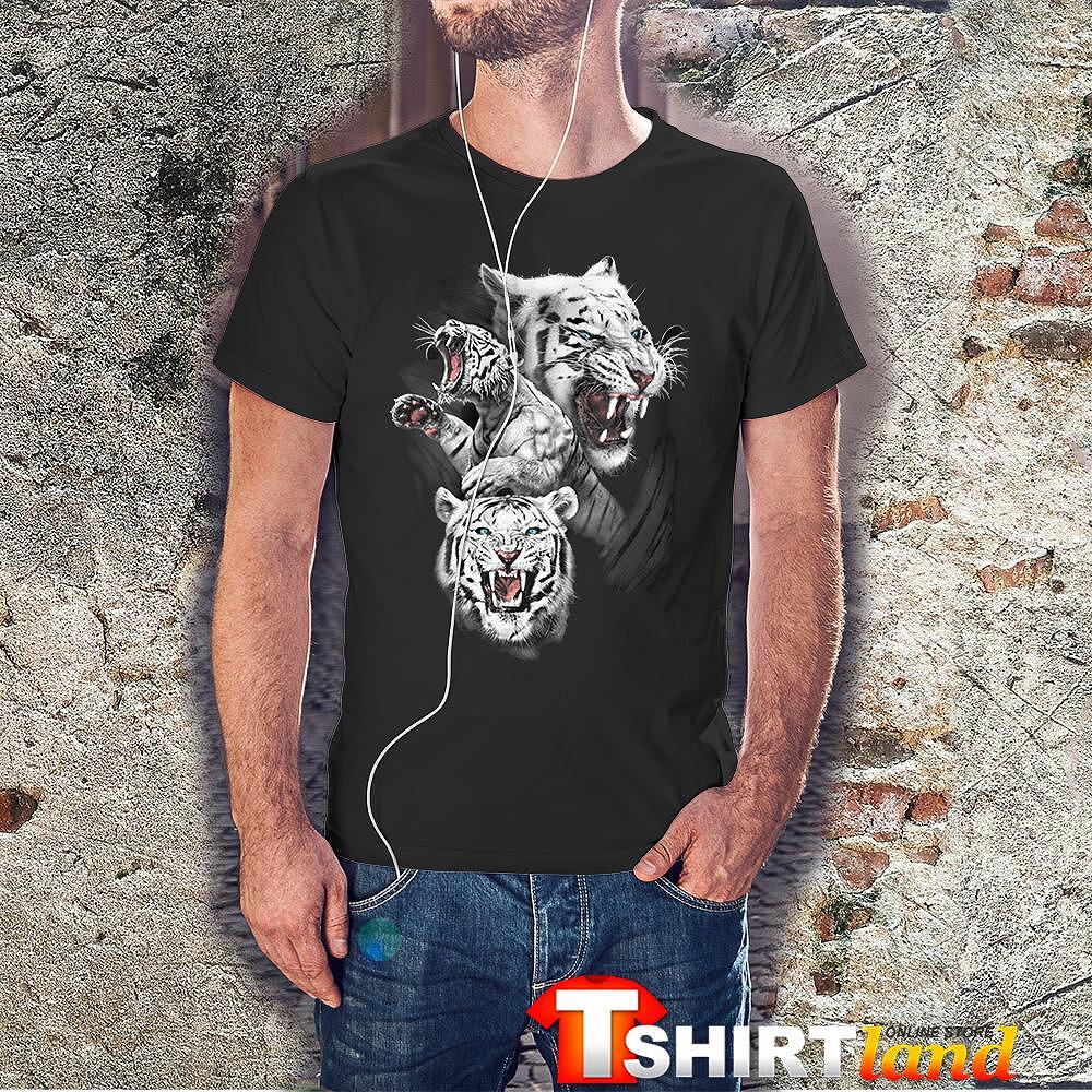 "Wild Life" series T-shirt - White Tigers