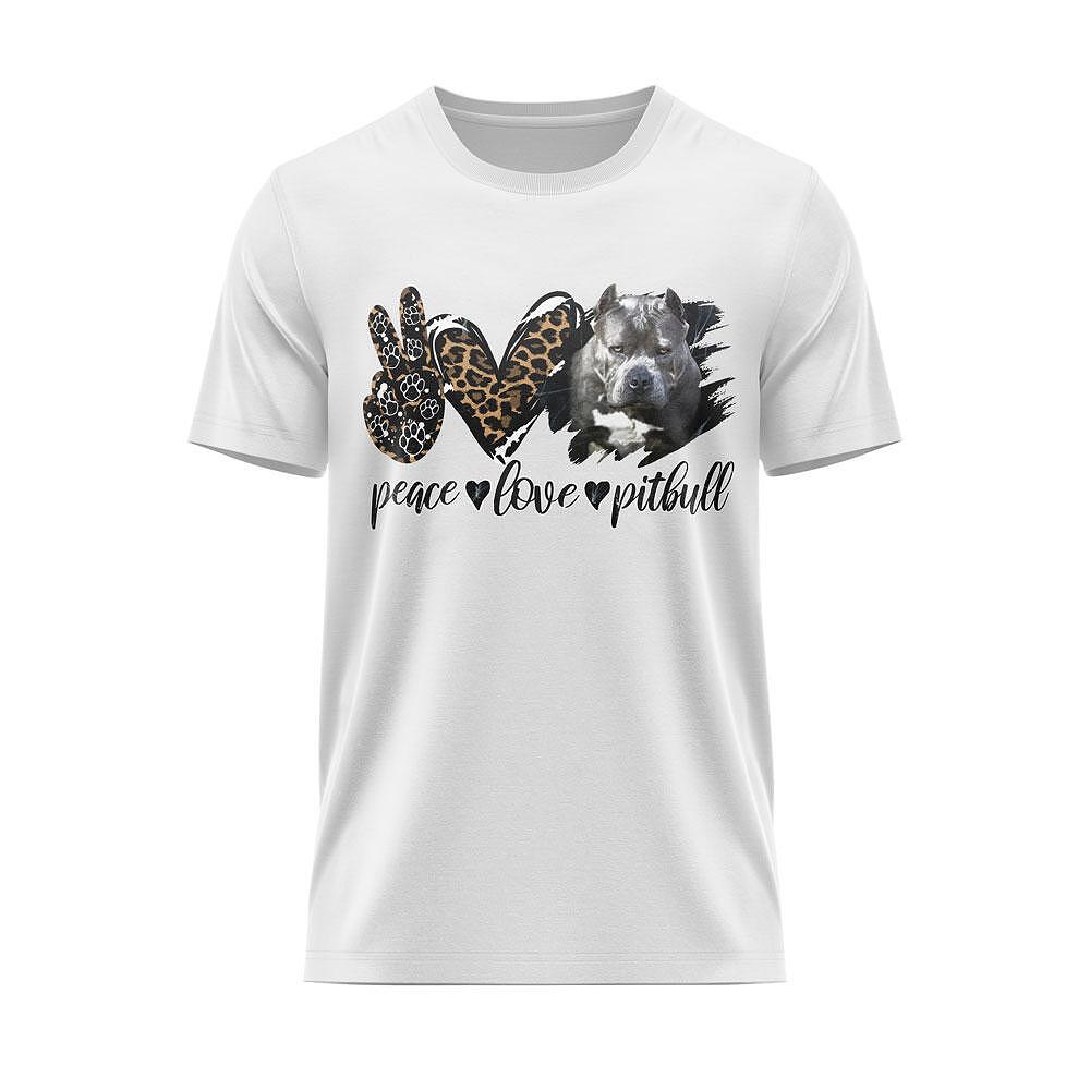 Tricou „Peace Love Pitbull”