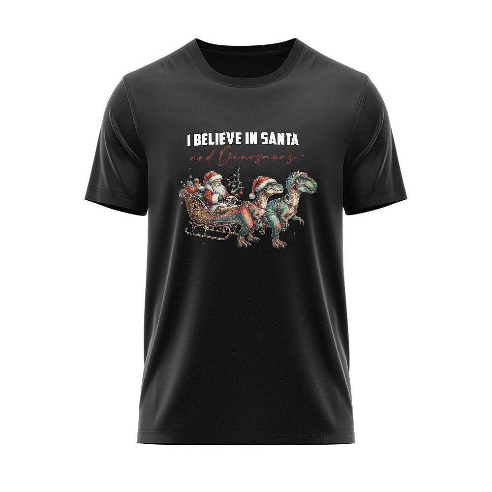 Tricou Crede în Moș Crăciun și Dinozauri CHR_05