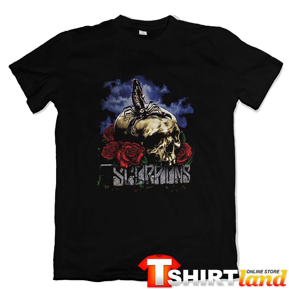 T-shirt Scorpions Skull and roses