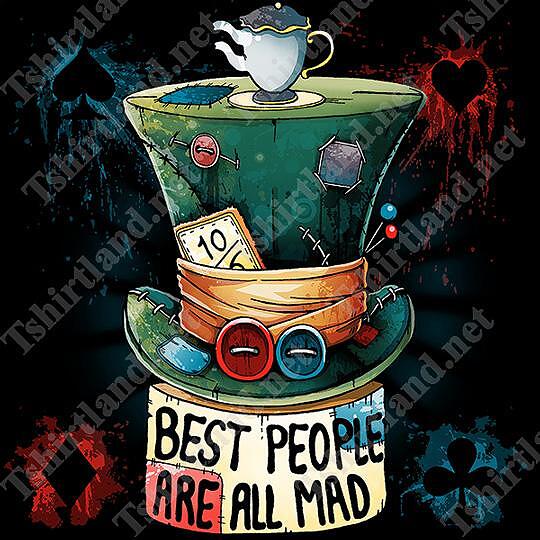 T-Shirt ALICE IN WONDERLAND - The Best People Are All Mad